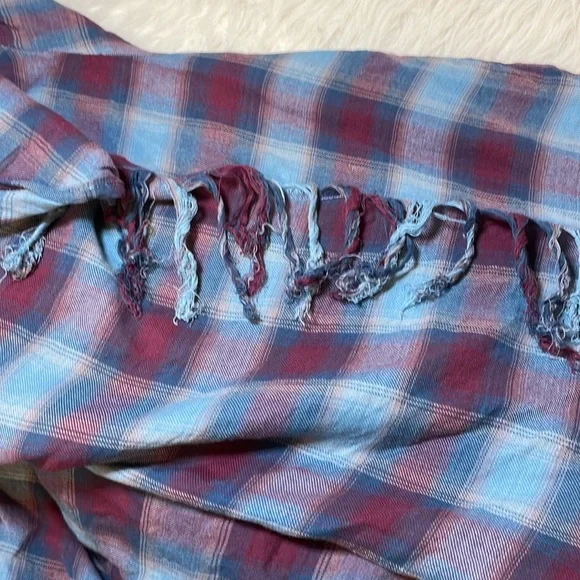 En Créme Plaid Flannel Fringe Cardigan - Picture 10 of 10